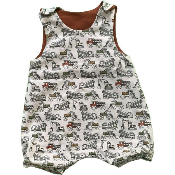 Babystrampler kurz mit Baustellenfahrzeugen - Emily's Wunderlädchen Baby- und Kindersecondhand