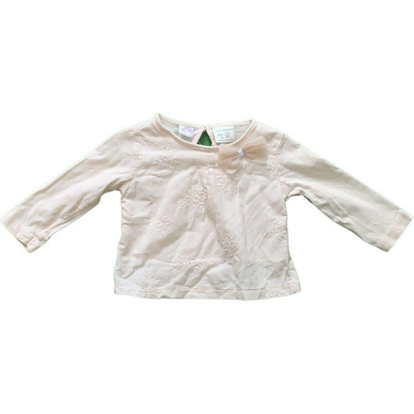 Bluse mit Stickereien und Tüllschleife - Emily's Wunderlädchen Baby- und Kindersecondhand