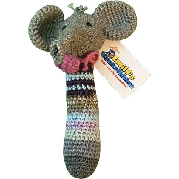 Häkeltier Maus mit langer Nase und Schleife - Emily's Wunderlädchen Baby- und Kindersecondhand