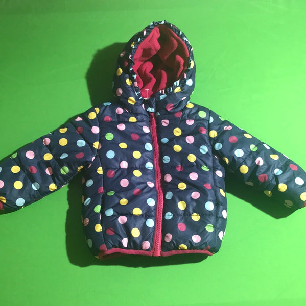 Winterjacke bunt gepunktet