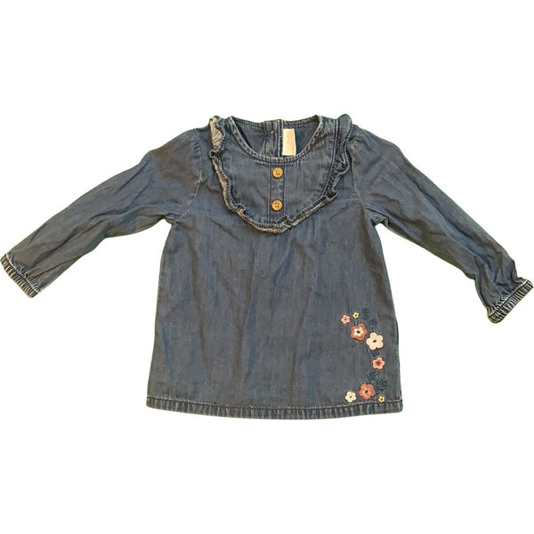 Jeanshemd mit Blumenstickerei - Emily's Wunderlädchen Baby- und Kindersecondhand