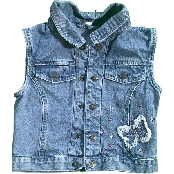 Jeansweste mit Schmetterling - Emily's Wunderlädchen Baby- und Kindersecondhand