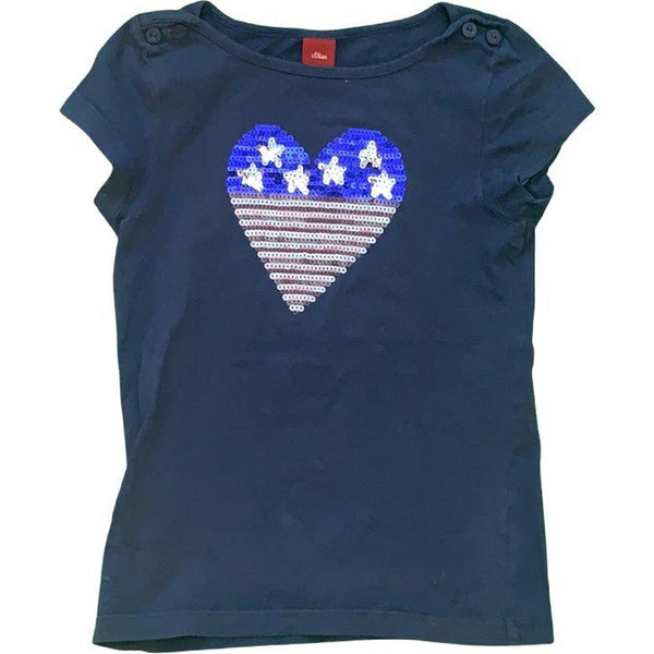 Kurzarmshirt Herz aus Pailetten - Emily's Wunderlädchen Baby- und Kindersecondhand