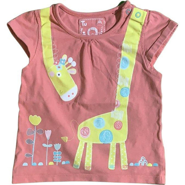 Kurzarmshirt mit Giraffe - Emily's Wunderlädchen Baby- und Kindersecondhand