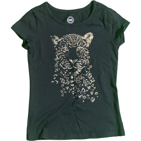 Kurzarmshirt mit Leopardenkopf - Emily's Wunderlädchen Baby- und Kindersecondhand