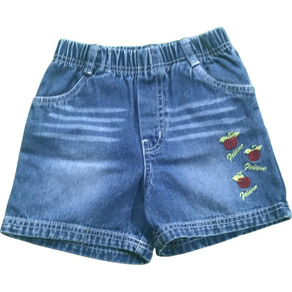 Kurze Jeanshose mit Äpfeln - Emily's Wunderlädchen Baby- und Kindersecondhand