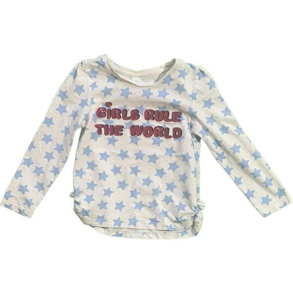 Langarmshirt "Girls rule the world" mit Sternen - Emily's Wunderlädchen Baby- und Kindersecondhand