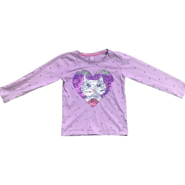Langarmshirt mit Katze und Herzchen - Emily's Wunderlädchen Baby- und Kindersecondhand
