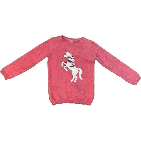 Pullover mit Pailettenpferd - Emily's Wunderlädchen Baby- und Kindersecondhand