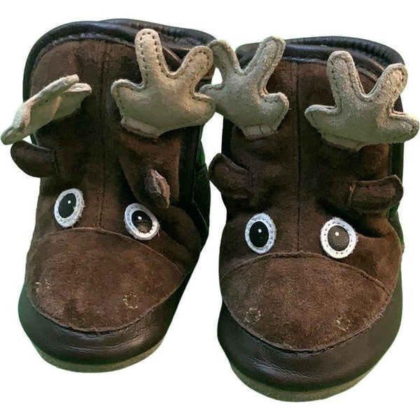 Robeez Lederschuhe Elch braun 0 - 6 M. - Emily's Wunderlädchen Baby- und Kindersecondhand