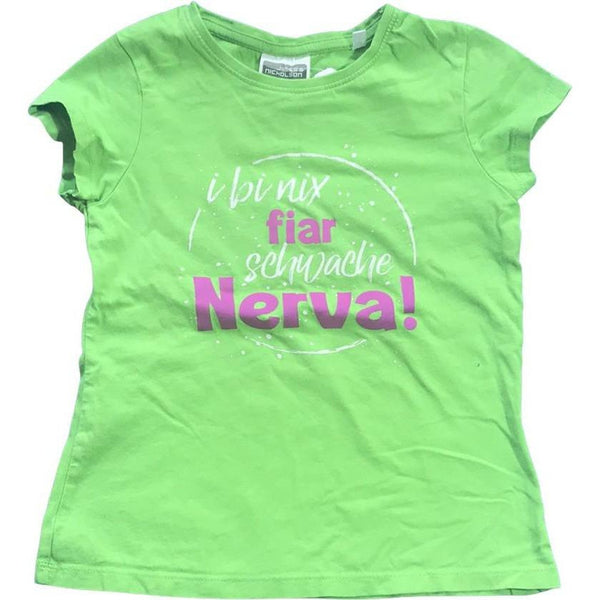 Shirt kurz "I bi nix fiar schwache Nerva!" - Emily's Wunderlädchen Baby- und Kindersecondhand