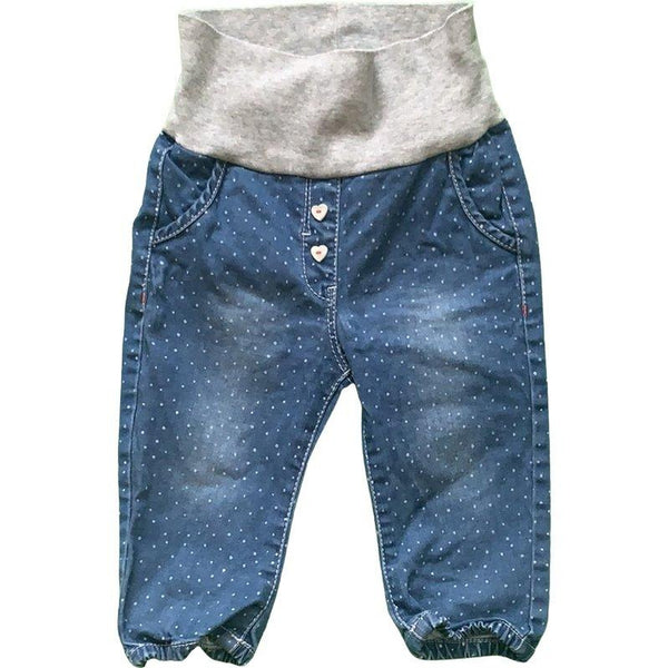 Sommerjeans mit weißen Pünktchen - Emily's Wunderlädchen Baby- und Kindersecondhand