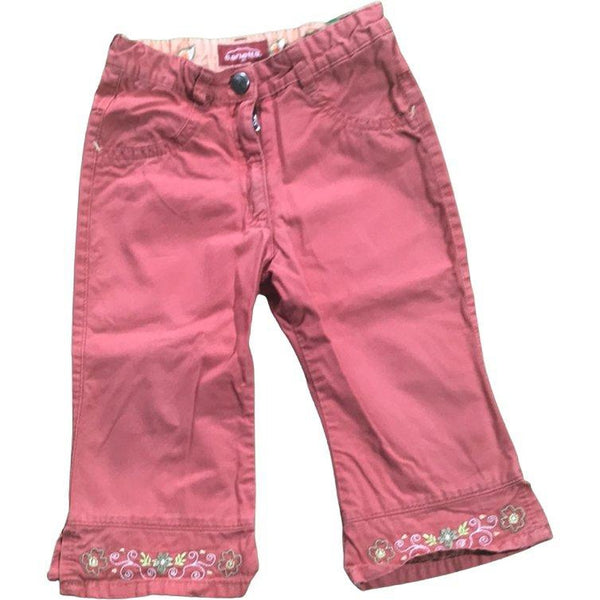 Stoffhose mit Blumenstickereien - Emily's Wunderlädchen Baby- und Kindersecondhand