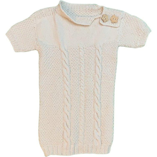 Strickkleid (mit Ärmel & Kleeblatt-Knöpfe) - Emily's Wunderlädchen Baby- und Kindersecondhand