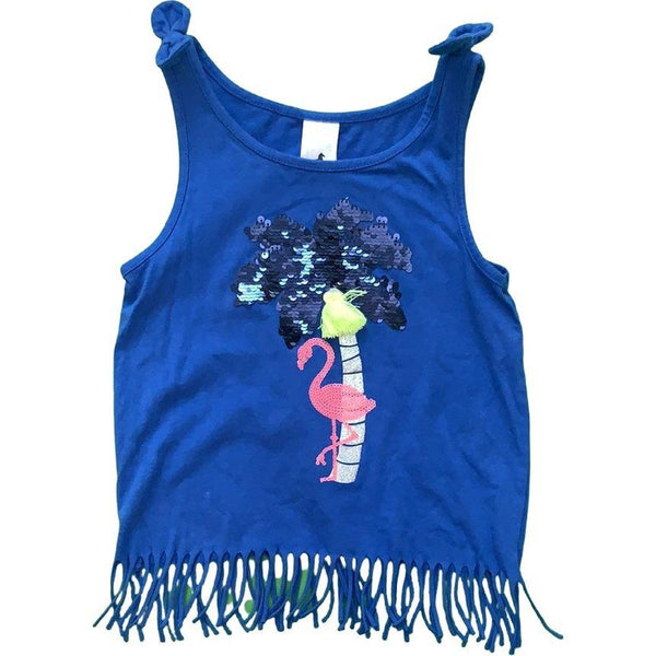 Top mit Pailettenpalme und Flamingo - Emily's Wunderlädchen Baby- und Kindersecondhand